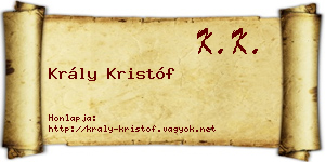 Krály Kristóf névjegykártya