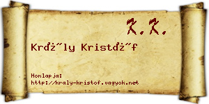 Krály Kristóf névjegykártya
