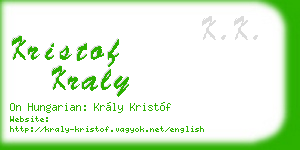 kristof kraly business card
