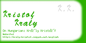 kristof kraly business card